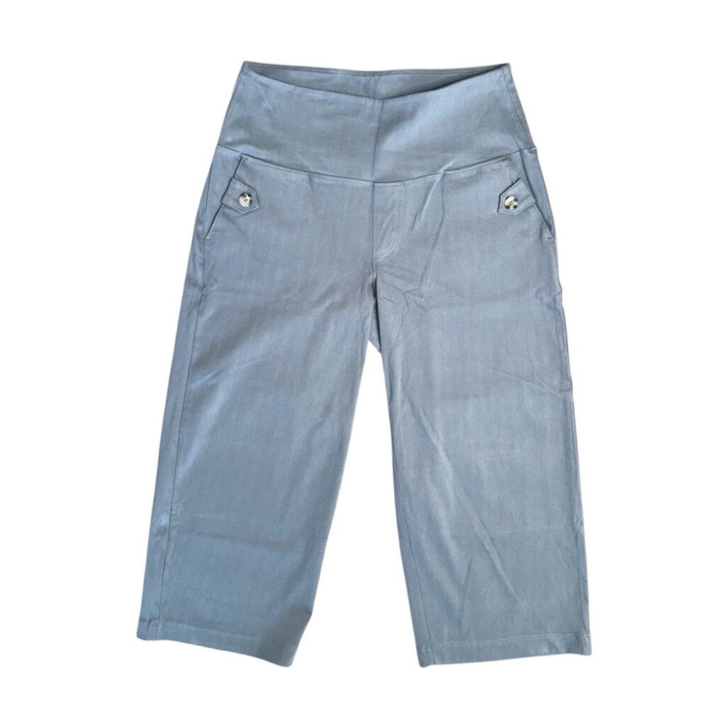 RUBY RIBBON Women’s Blue Wide Leg Capri Pants